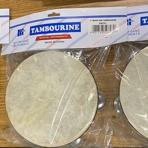 Tambourine with Wood Rim and Metal Jingles